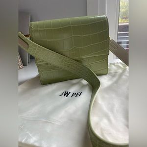 JW PEI Mini Flap Bag - Sage Green Croc × 1